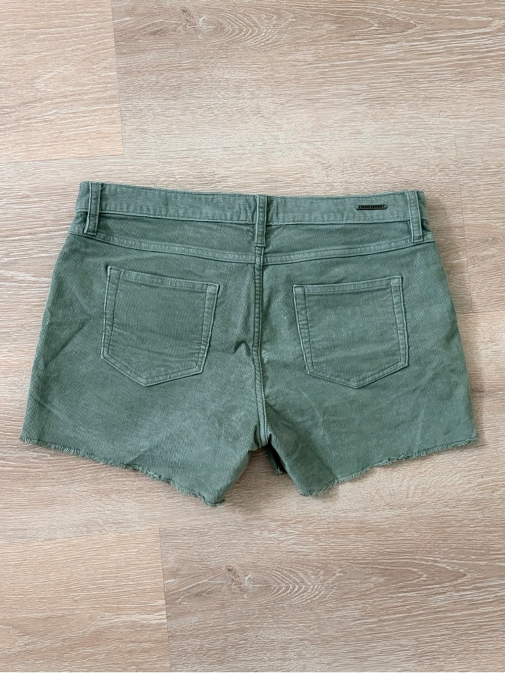 Carve Designs Olive Green Frayed Hem Denim Shorts - Picture 2 of 10